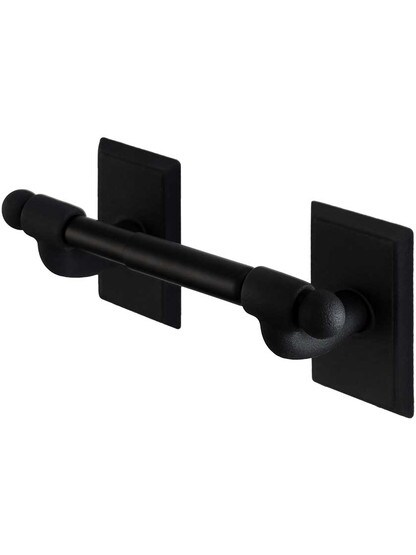 Wrought Steel Toilet-Paper Holder with Providence Rosettes in Matte Black.